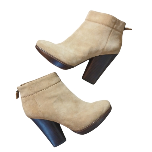 Modern Vintage Alison Heeled Platform Ankle Boots in Sand Women's Booties 8.5 - Picture 1 of 13